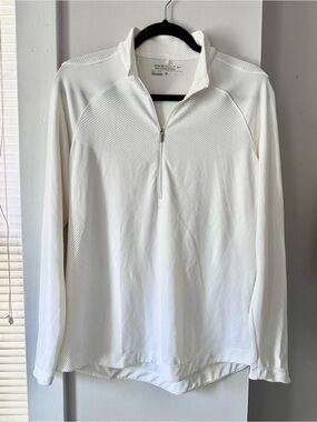 Nike Golf Tour Performance Dri-FIT White Quarter Zip Pullover Sz L